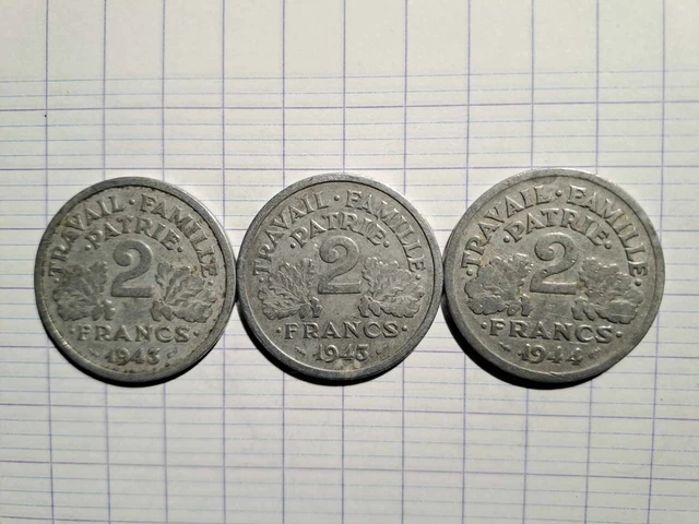 2 FRANCS 1943-1943-1944 - Alu - France - RF - Pièce de monnaie EUR 0,50
