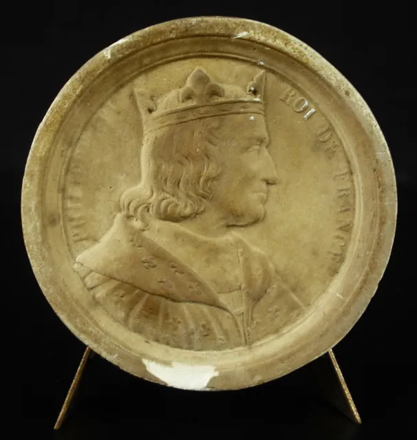 Medalla Prueba En Yeso c1900 Felipe VI De Valois Rey de France 60MM 40G