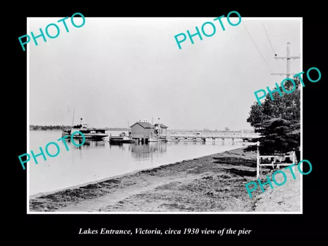 Old Large Historic Photo Of Lakes Entrance Victoria View Of The Pier 1930