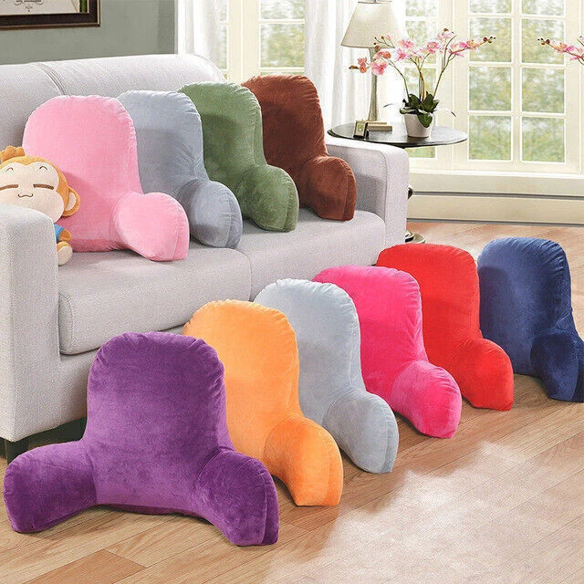 Backrest Pillow With Arms Support Cushion Lumbar Back Reading Chair Rest Bed