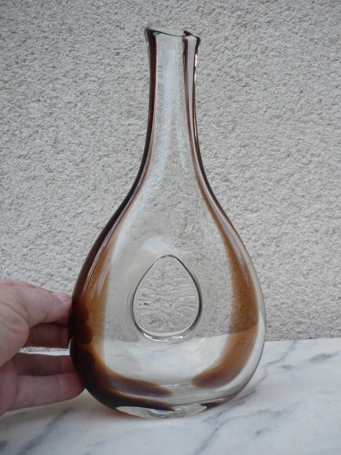 Flacon Bouteille Vase Atypique  Design  1970 / 80  Verre De Murano ?