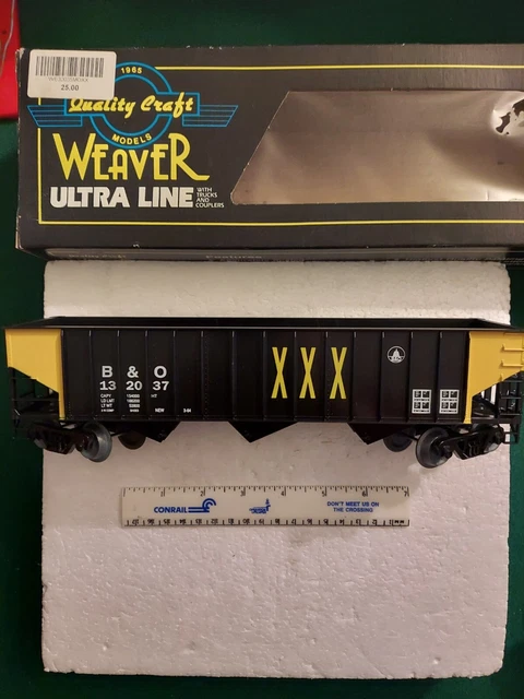 Weaver #132037 B&O 3 Bay Coal Car 3 Rail