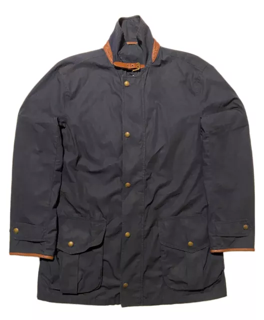 Polo Ralph Lauren Full Zip Snap Lambskin Detailed Trim Men's Field Jacket Size L 2