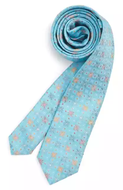 Boy's Michael Kors Medallion Blue Silk Tie L16245