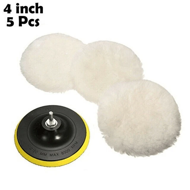 Cuscino lucidante durevole 4 pollici 5 pezzi kit mop di alta qualità ruota in lana lucidante