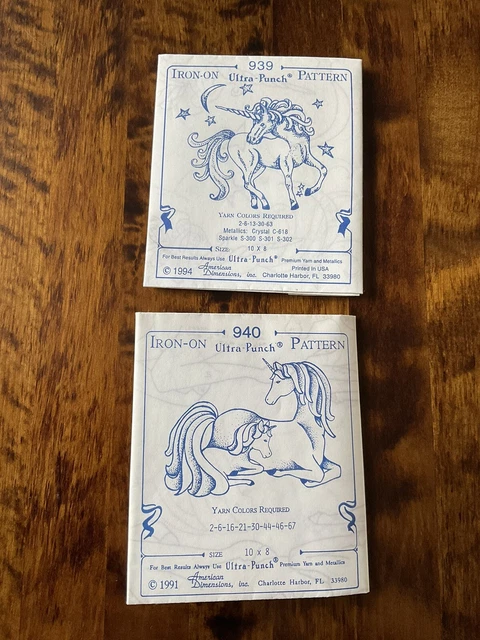 Nuevo De Colección Ultra Punch Hierro en Patrones Bordados Con Instrucciones Unicornios