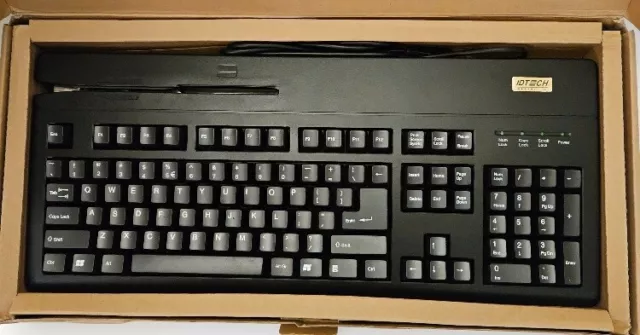 ID Tech VersaKey IDKA-234133B Keyboard with Magnetic Stripe Reader - USB - Black