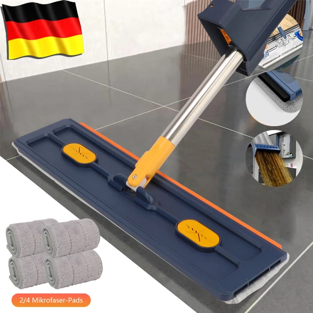 Drehmopp Mit Auswringfunktion - Mikrofaser, 45 Zoll Griff, Selbstauswringend & Ergiebig