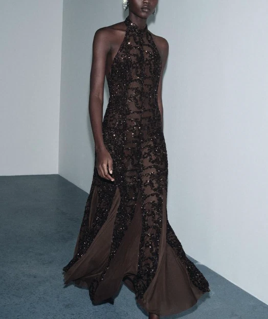 ZARA SEQUINNED HALTER Dress Brown Size S-L 1223/452/700 52.70 - PicClick UK ZARA SEQUINNED HALTER Dress Brown Size S-L 1223/452/700 52.70 - PicClick UK