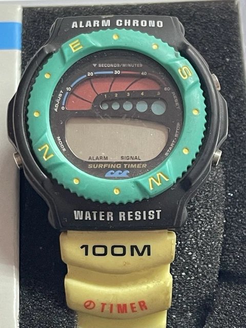 CASIO SUF-100🏄 SURFING Timer Yellow!!Rare Vintage¡¡¡ EUR 99,00