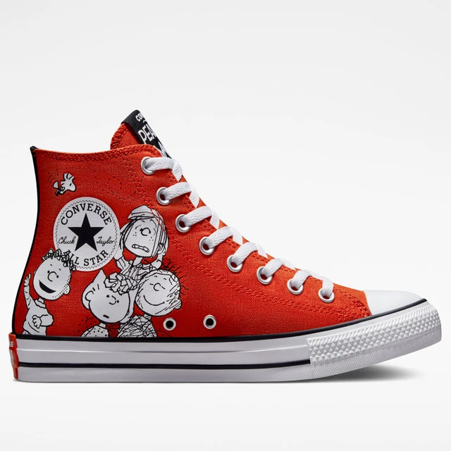 CONVERSE X PEANUTS CTAS Hi Top Canvas Trainers Charlie Brown