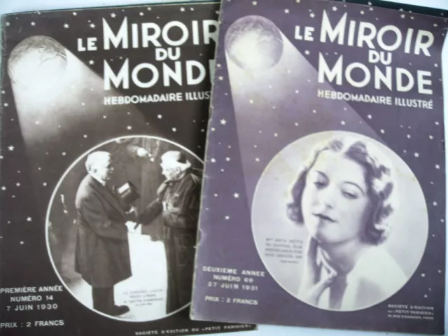 lot 7 revues people actualités LE MIROIR DU MONDE années 30