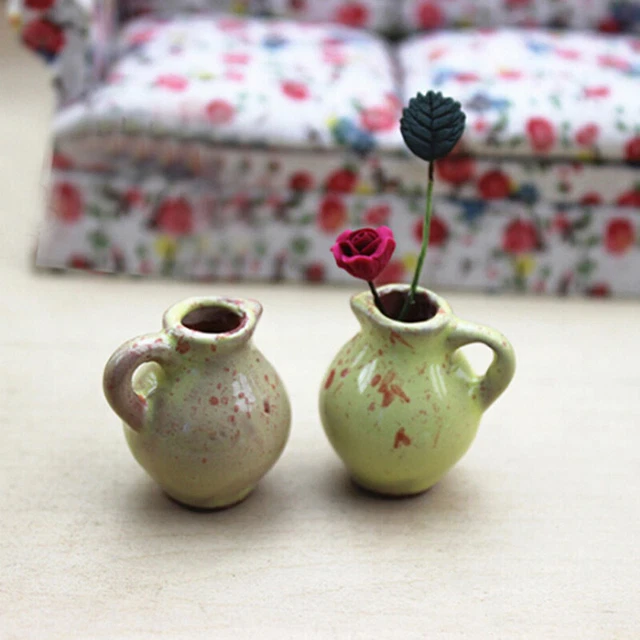 112 MINIATURE CERAMIC vase dollhouse diy doll house decor accessorie