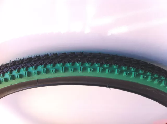 2Pcs Bicycle Tires 26" X 2.10 Vee Rubber 2-Tone Green Bmx Cycling Bike