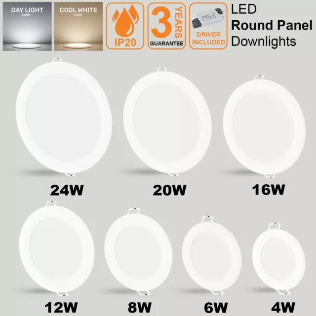 LED Runde Panel Deckeneinbauleuchten Energiespar Downlights Spotlicht 240V