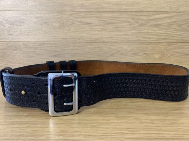 Bianchi #B2C Belt Size 38 Leather Gun Belt Police Quality Black Military Officer
