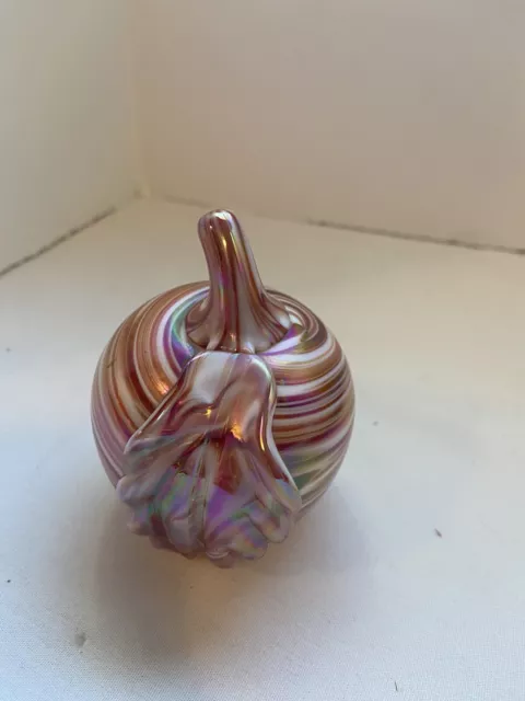 Gibson Art Glass Apple Pink  Swirl Paperweight 1996 Rare