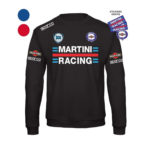 Felpa girocollo MARTINI Racing team replica corse auto + stickers omaggio