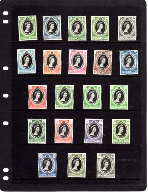 1953 QEII Coronation British Empire Omnibus Issues Complete - 106 MLH stamps