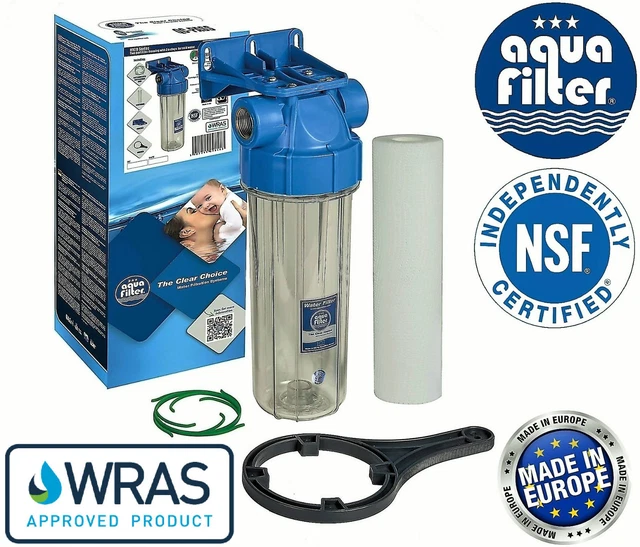 10 Slimline Water Filter Housing | Blue | 3/4 Ports | Aqua Cure