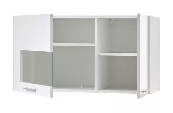 Vitrine D'Exposition Corado 92cm Blanc Brillant Salon Moderne Suspendre Armoire 2