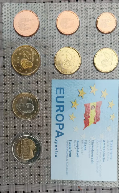 münzen 1 Euro Kursmünzensatz von Spanien 2011 in Plister OVP sehrgut Erhalten gü