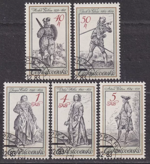 CZECHOSLOVAKIA 1983 SC#2487/91 USED set, Engravings of Costumes.