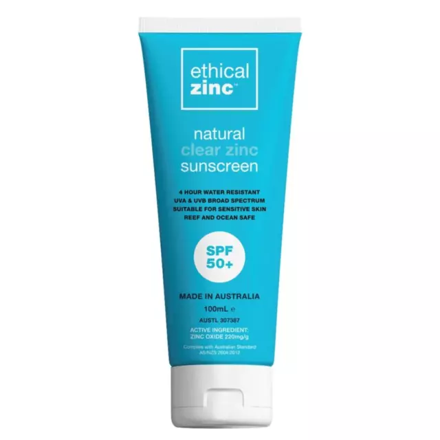 ETHICAL ZINC Natural Clear Zinc Sunscreen SPF 50+ 100g