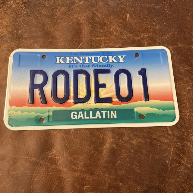 Kentucky Vanity License Plate RODEO 1 Tag 🤠 The Bluegrass State Gallatin Cty
