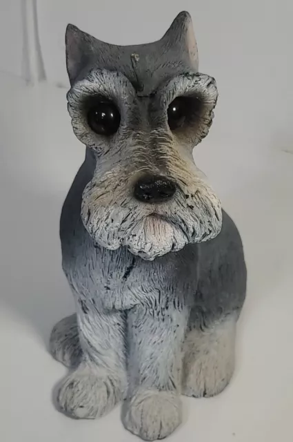 Realistic Miniature Schnauzer Dog Candle Collectable Vintage 7" Tall