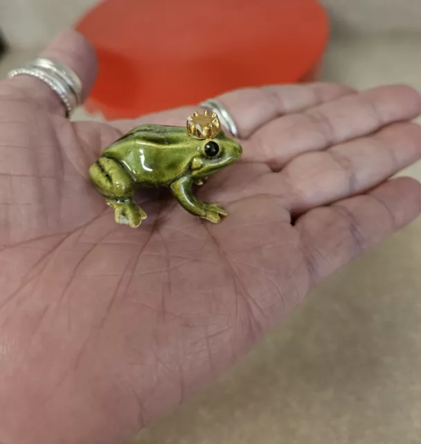 Vintage Hagen Renaker MINATURE Prince Frog Figurine Figure Toad