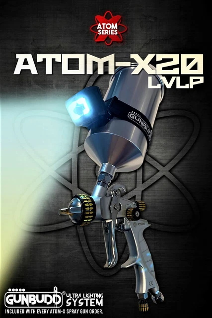 LVLP Spray Gun ATOM X20  Solvent/Waterborne  With  FREE GUNBUDD LIGHT!!