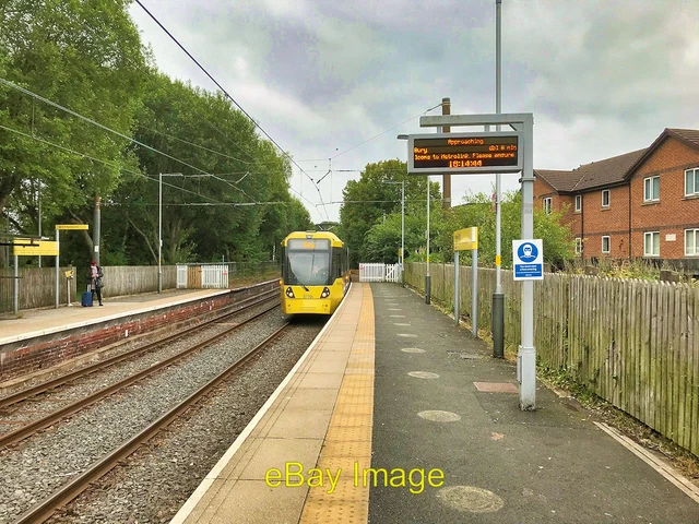 PHOTO 6X4 TRAM At Prestwich Metrolink Station Metrolink Bombardier photo-6x4-tram-at-prestwich-metrolink-station-metrolink-bombardier