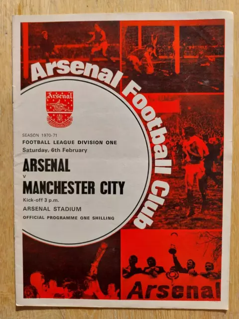 Arsenal V. Man.city - 6.2.71 - Double Season