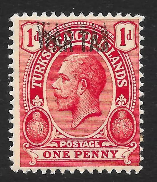 Turks & Caicos Islands 1917 1d Red War Stamp with Ovpt. Double SG 140a (Mint)