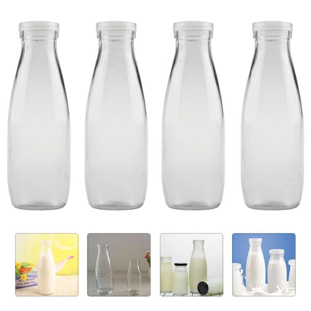 Botella de leche de vidrio botella de bebida transparente botellas de bebidas botella de alimentación de leche