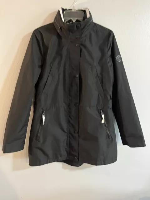 Nautica Women's Sz M Water Resistant Rain Jacket Lightweight Black Coat