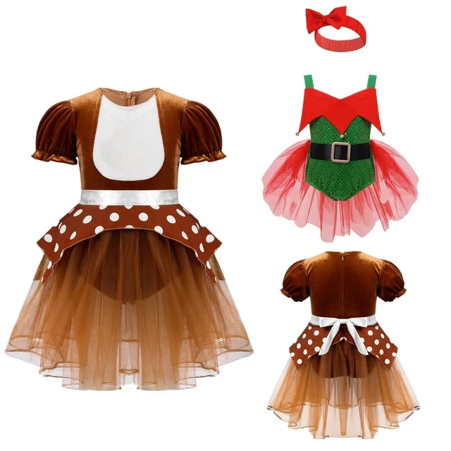 Costume Natale Alce Battaglia Bambine Abito Fantasioso Abiti Neonato Festa di Natale