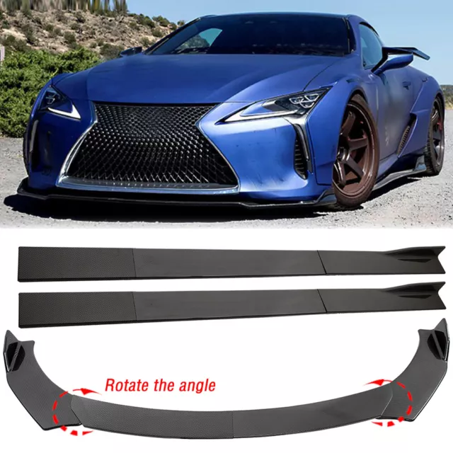 For Lexus SC300 SC400 SC430 Carbon Fiber Front Bumper Lip Spoiler + Side Skirts