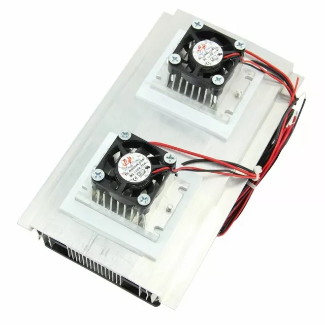 Thermoelectric Peltier Refrigeration Cooling System Kit Cooler Double Fan DIY 3