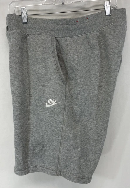 Nike Mens Sweat Shorts Sz (32-34x9")Logo Waist Tie & Snap Closure at Crotch Rare