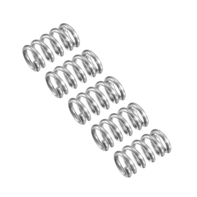 Compression Spring, 5Pcs 304 Stainless Steel, 6mm OD, 1mm Wire, 10mm Length