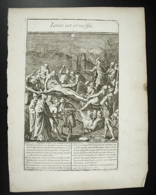 CRUCIFIXION LA VIE de notre Sauveur Jesus Christ c1650 Michael NATALIS ...