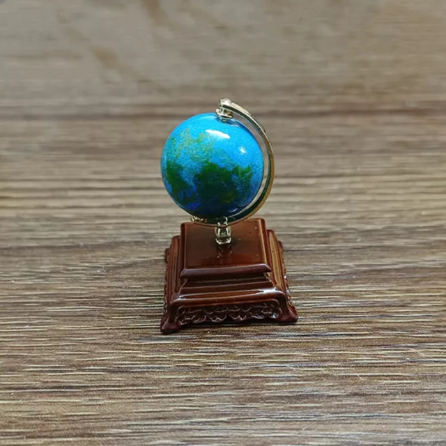 1:12 Scale Dollhouse Miniature Globe Model w/ Wooden Base Doll House Study Globe