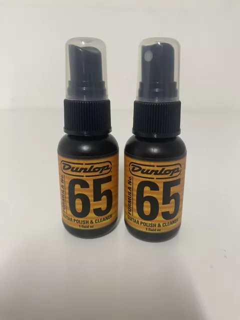 2 lucidanti e pulitori per chitarra Jim Dunlop Formula 65 1 oncia ciascuno made in USA gratis P&P