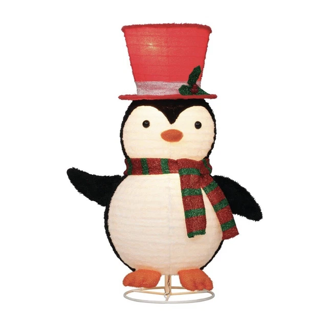 Holiday Time 28" Light-Up Pop-Up Penguin Christmas Yard Decor Indoor Outdoor NEW
