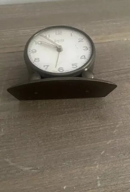 Vintage Swiza Orologio Sveglietta Meccanica In Ottone - Swiss Made 2