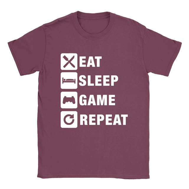 T-shirt da uomo Eat Sleep Game Repeat divertente Playstation Xbox regalo CoD