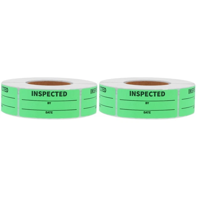 2 ROLLS WAREHOUSE Inventory Labels Container Inspected by Stickers £16. ...