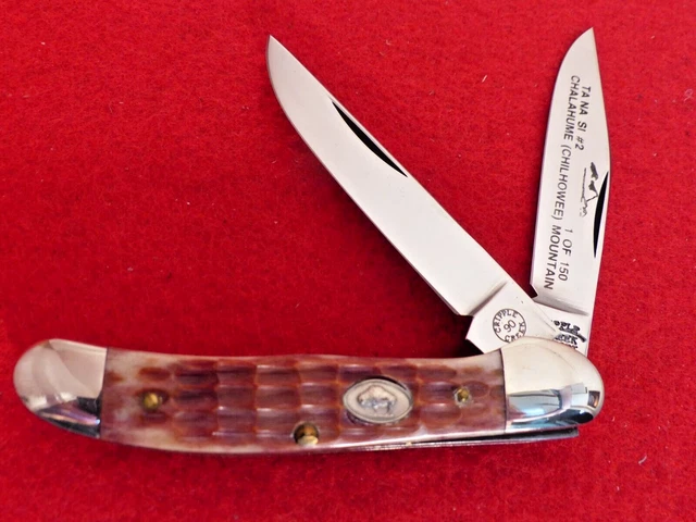 Bob Cargill Cripple Creek 1990 copperhead mint bone 3.75" knife ld